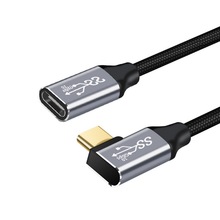 USB3.1Type-C公对母弯头手机笔记本电脑高清视频延长线100W充电线