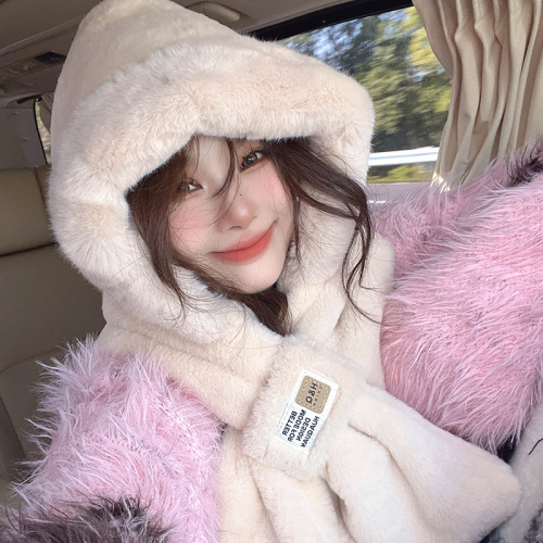 Autumn and winter warm cycling hat and scarf all-in-one internet celebrity windproof thickened warm versatile toe-cap ear protection cycling hat