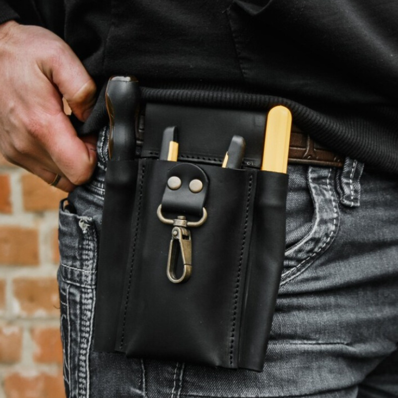 批发皮革户外电工钳工具腰包 腰带皮革五金工具袋收纳包