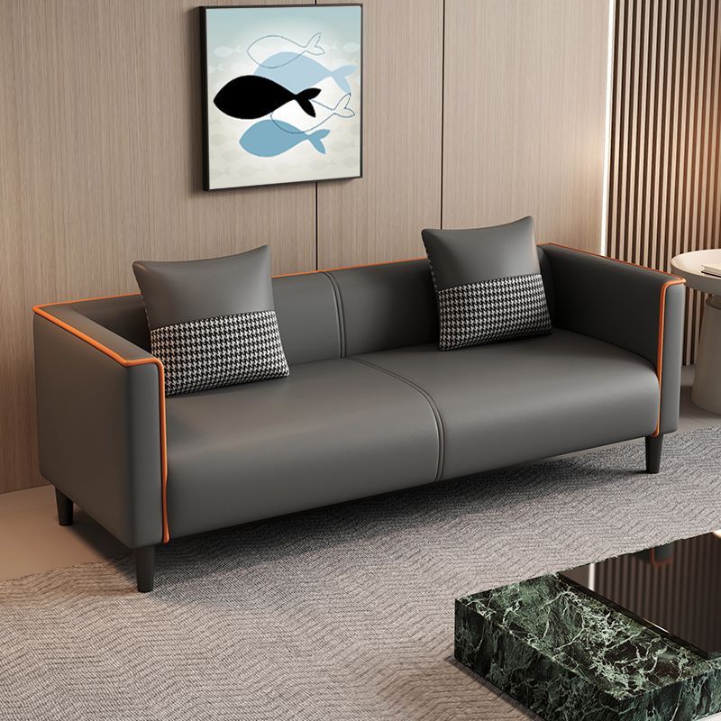 Living Room Sofa for Small Apartments, Cat-Scratch Resistant Leather Sofa, Simple Style for Rental Homes, Guesthouses, Bedrooms, and Apartments, Modular Lazy Sofa 2