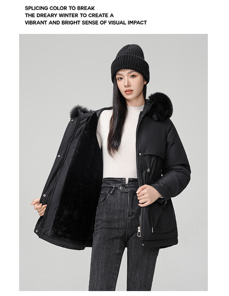 Foreign trade plus veet overcomes women's long 2024 new winter style jacket, slimming and thickening cotton coat, small_voghion.com