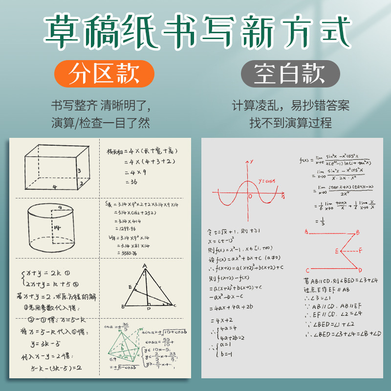 【综合草稿】草稿纸骑马钉包背A5草稿纸B5稿本演算|undefined