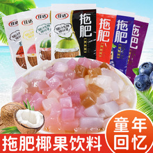 佳达拖肥椰果袋装饮料混合水果味果冻布丁怀旧解馋儿童小零食批发