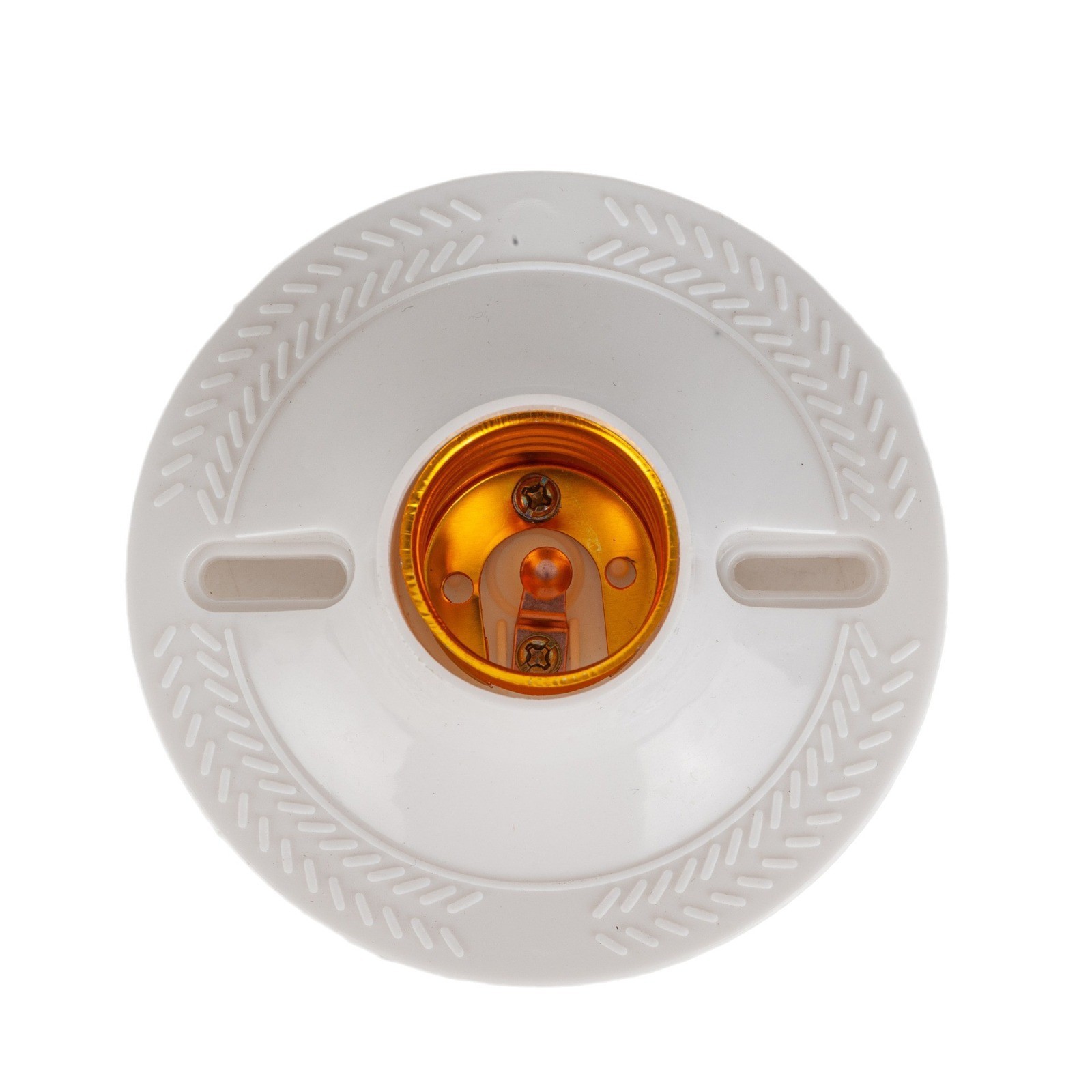 E27螺口灯头灯座90MM电木内胆圆型陶瓷胶木罗口平口灯连接器