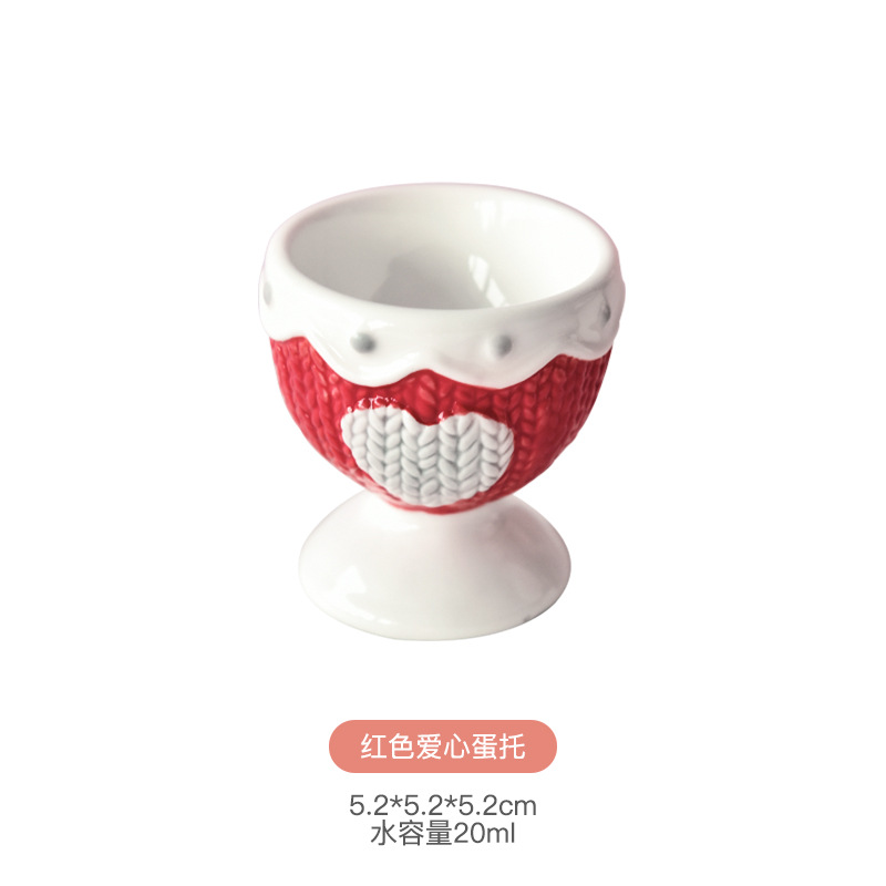 Desayuno de cerámica de estilo europeo taza de huevo mesa de comedor huevo estante titular Copa huevo al vapor estante titular