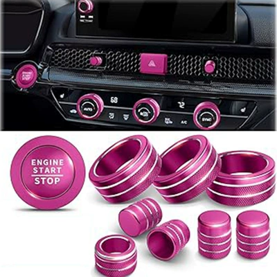 Other Automotive Interior Supplies, air conditioning knob ring 23 - model-b-air-conditioner-air-outlet-navigation-start-rose-red-10-piece-set