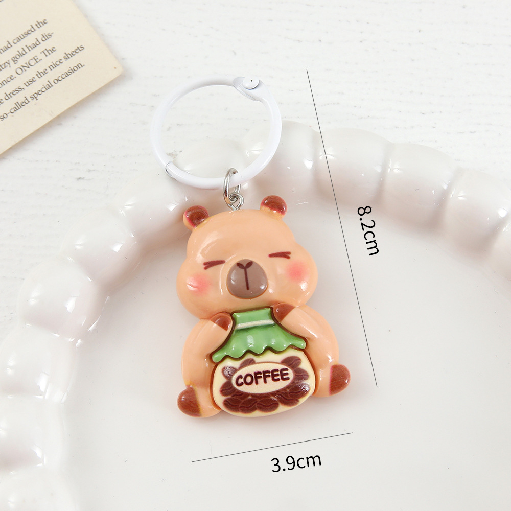 카툰 키링/커피 기니피그 - A
