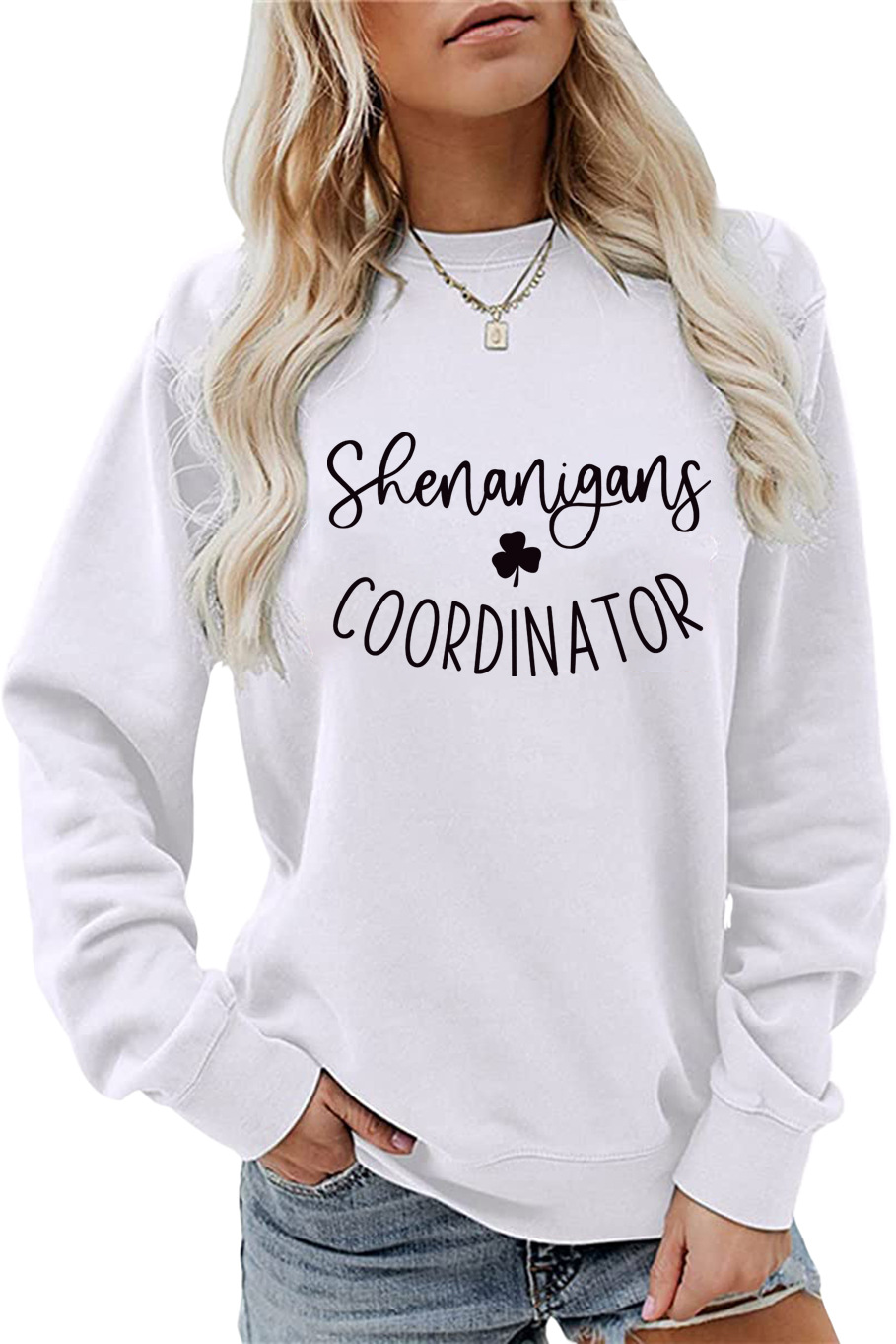 420g Weight Long Sleeve Sleeve Length Pullovers Placket Type Regular Sleeve Sleeve Type Cotton Fabric Type Regular Top Length Hoodie Tops Type Daily Occasion Round Neck Neckline Loose Fit Type St. Patrick Festival Shamrock, Letter Pattern Spring, Autumn Season Women's Gender Casual, Streetwear Style Women's Hoodies Long Sleeve Casual Streetwear Shamrock Letter 6