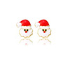 Christmas metal cartoon earrings with bow, European style, with snowflakes