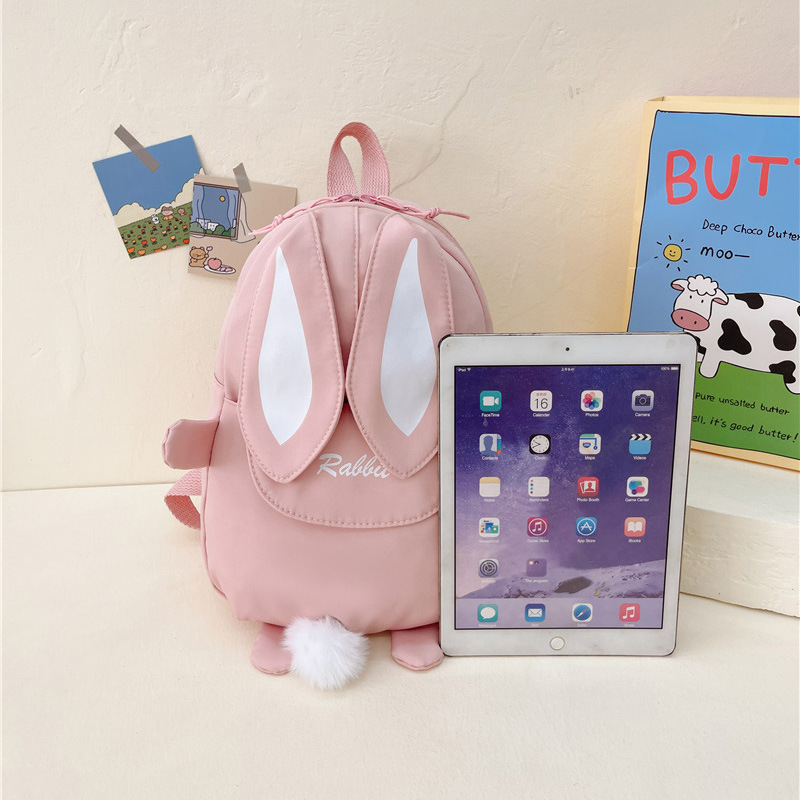 Nuevos niños mochila moda casual niñas kindergarten viaje pequeño mochila dibujos animados lindo conejito mochila
