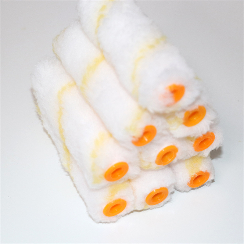 热熔拇指刷头小拇指滚筒刷滚芯 迷你滚刷头4寸黄条黄蓝棉线混纺