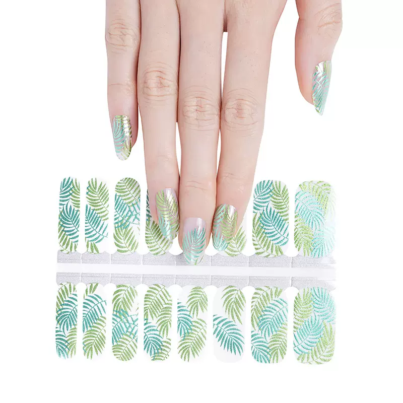 甲油膜美甲贴印花贴纸指甲油美甲用品批发 烫金纹理指甲贴工厂