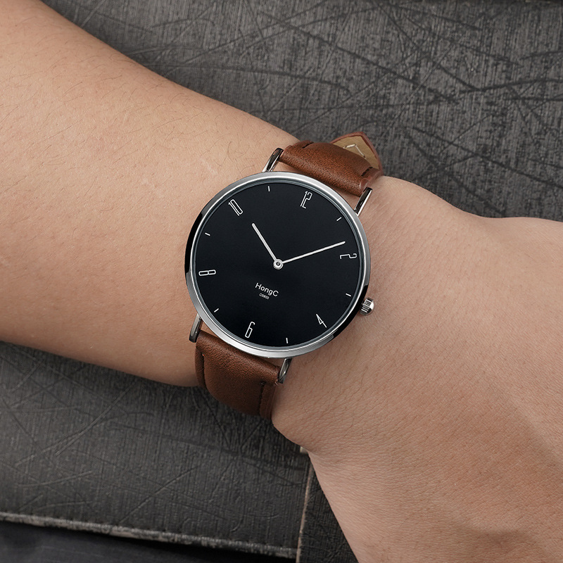 Thin Couple Waterproof Quartz Trend Minimalist Temperament Men's Atmosphere Women's Watch C803_voghion.com