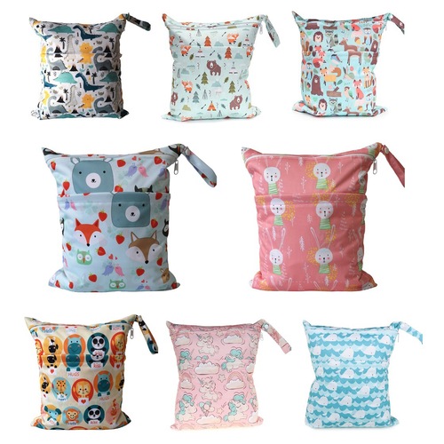 Angel Paradise No. 37 to 58 Double Zipper Print Button Style Diaper Bag Waterproof Bag