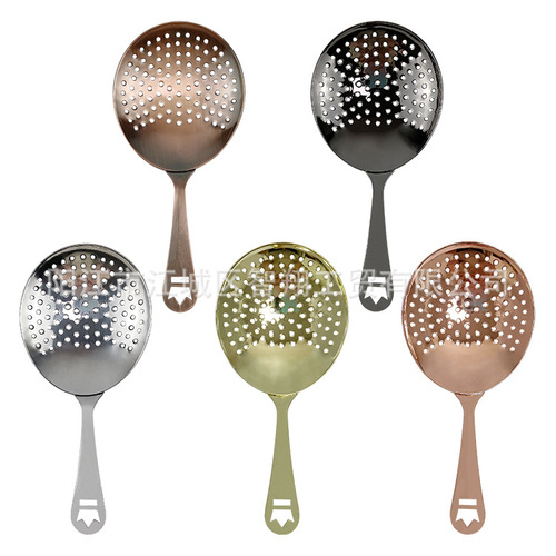 Manufacturer 304 stainless steel Julep ice filter spoon filter strainer cocktail ice separator bar utensils