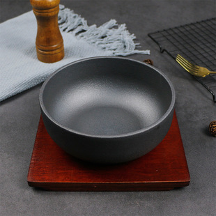 Korean Stone Pot Bibimbap Special Cast Iron Bowl Commercial Cross-Bridge Rice Noodle Bowl Japanese Korean Cuisine Cast Iron Pot Induction Cooker