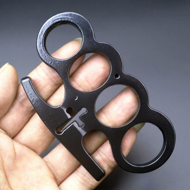 Перекрещенный четырехпальцевый пряжка (Cross) стальная самозащита сустав пальца, 58×73×11.5 мм, черный/серебристый/золотой