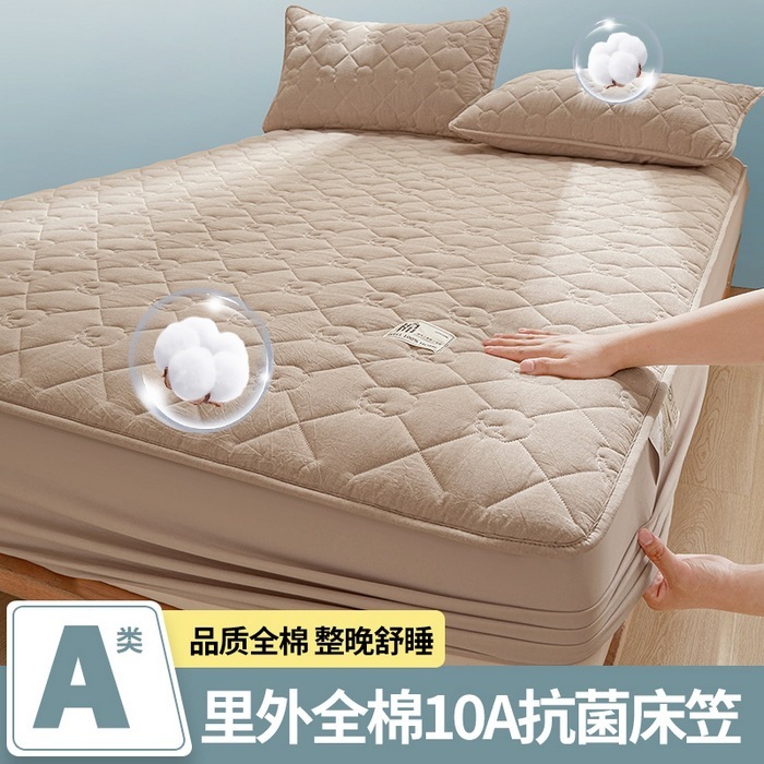 クラスA抗菌内外綿100%新疆綿充填キルティングベッドシーツカバー厚みのあるオールインクルーシブマットレスプロテクター|undefined