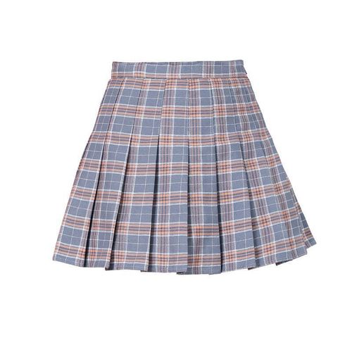 High Waist Pleated Skirts  pink white mini skirt girl Japanese college college JK Student grid High Waist Pleated above knee length Skirts 