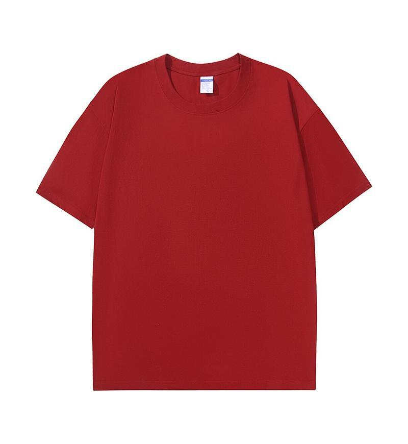 Camiseta de Marca Moderna, Gruesa, de Color Sólido, Transpirable y Absorbente de Sudor, Camiseta de Manga Corta con Cuello Redondo de Algodón Puro para Actividades de Equipo y Formación de Equipos, Personalizable