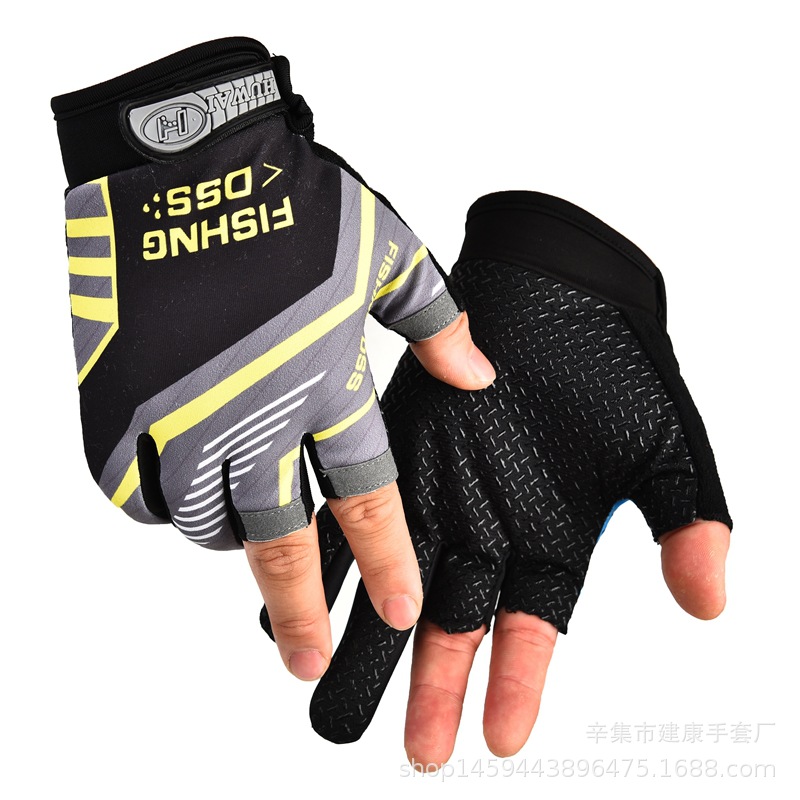 Go fishing glove Road sub- Fishing Mitts Go fishing express shoes glove ventilation Printing money non-slip