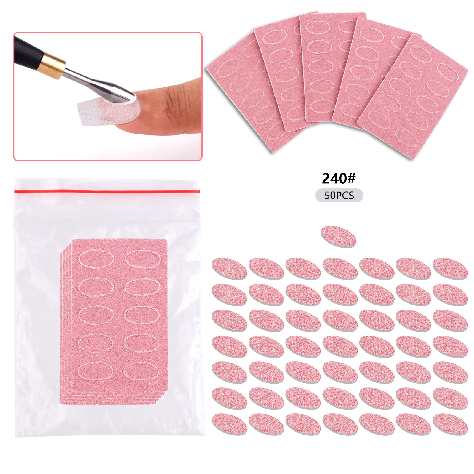 Transfronterizo nueva manicura de doble cabeza de acero Bevel empuje grande de acero inoxidable redondo curvado boca peeling herramienta removedor de uñas image 24
