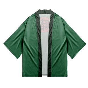 2023 Summer Kimono Cross Border Illustration Printed Three-point Shirt Taoist Robe Cardigan Loose Men Haori