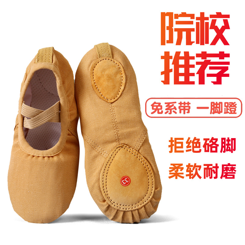 Lace-up Free Cloth Dancing Shoes Women's Soft-soled Adult Young Children's Ballet Shoes Cat's Claw Dancing Shape Yoga Shoes