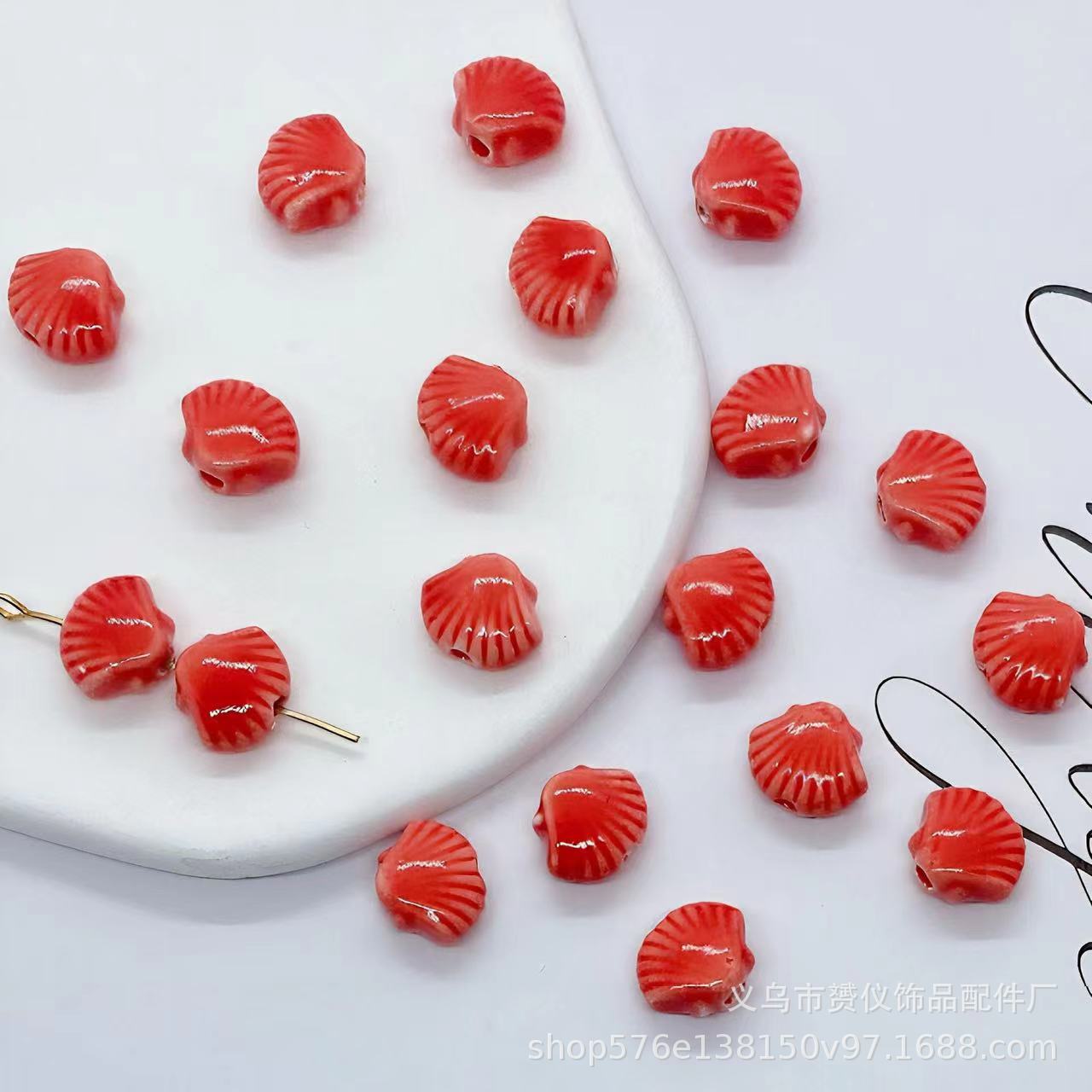 貝殻陶磁器散珠diyマカロン手作りアクセサリーブレスレットネックレス耳飾りビーズ部品材料卸売り