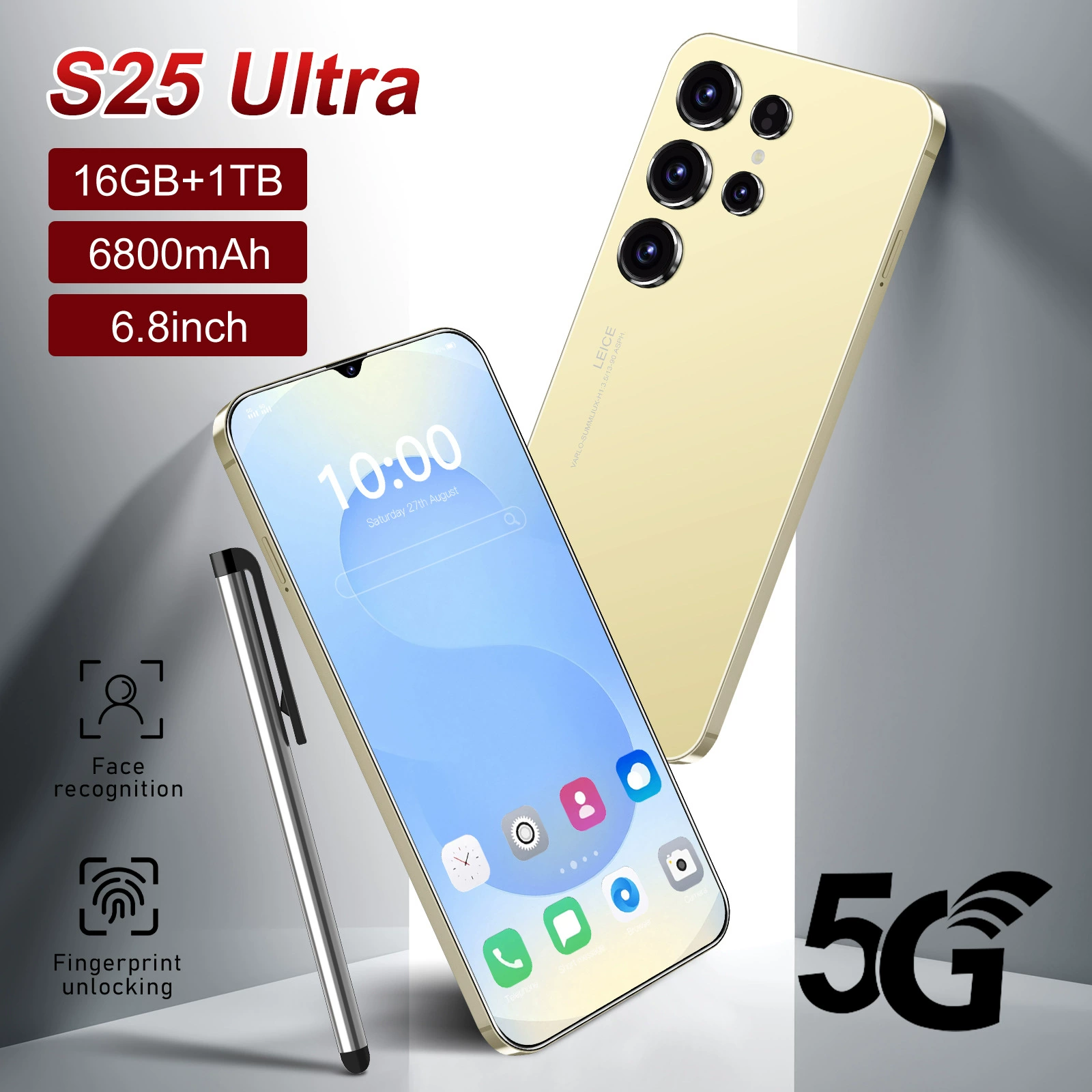 S25 Ultra, мобильный Android 6.8" с экраном incell, 2+16G, глобальная версия, внешний торговый мобильный телефон с доставкой