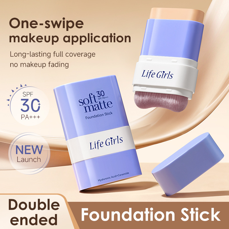 Life Girls Softmatte Foundation Stick concealer base para dos cabezas comercio exterior transfronterizo