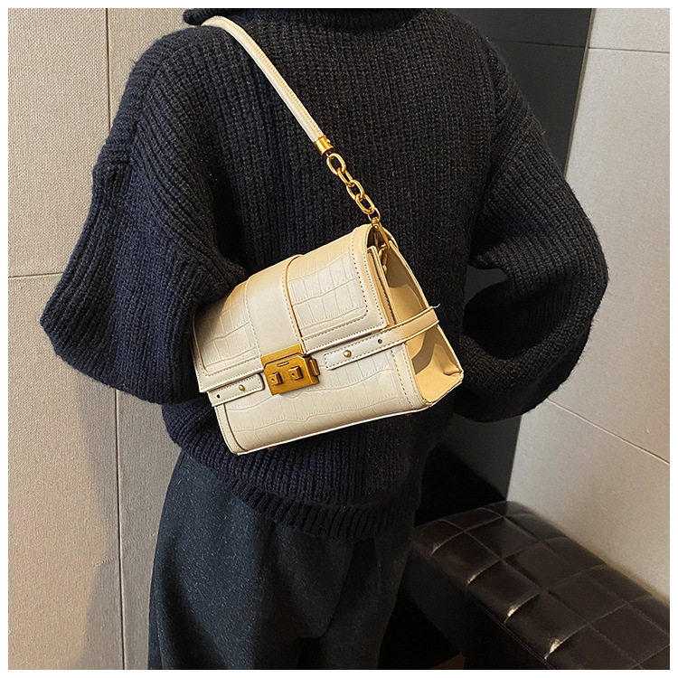 Stone Pattern Single Shoulder Underarm Bag For Women's 2023 Winter New Versatile Small Square Bag, Unique And Western Style Crossbody Bag _voghion.com