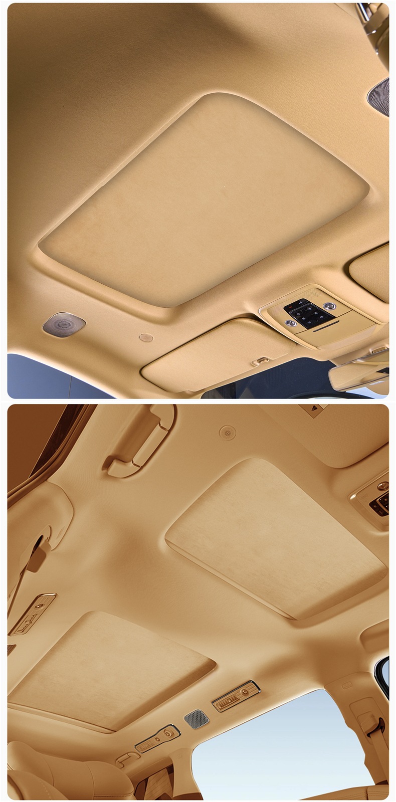 Suitable for the first and second generation Denza D9, specialized electrostatically attached sunshade curtain for the car's sunroof, retractable panel modification part