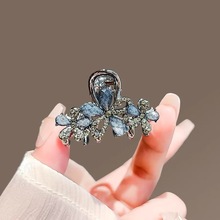 韩国水钻琉璃花朵抓夹中号气质女后脑勺半扎发抓夹高级感合金发夹