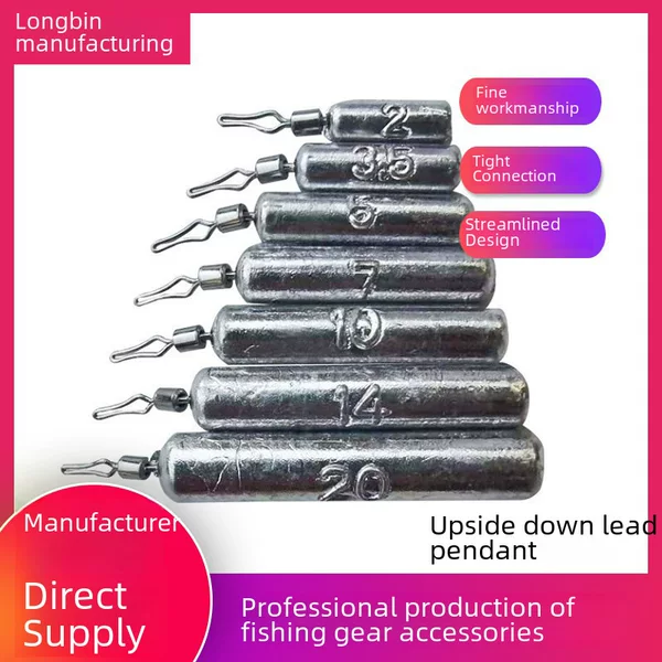 Inverted Fishing Lead, Long Column-Shaped Lure Lead, Anti-Snag Lead for Fishing Accessories, Fishing Gear Accessories, Inverted Fishing Lead