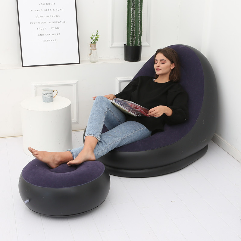New inflatable lazy sofa outdoor flocking combination sofa chair convenient lunch break bed air lounge chair gift