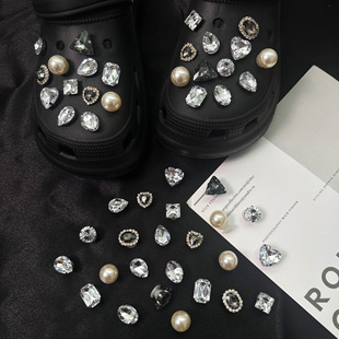 Cross-border Hole Shoes Accessories DIY Vintage Metal Jewelry Baby's Sky Star Shoe Flower Detachable Decorative Pearl Shoe Buckle