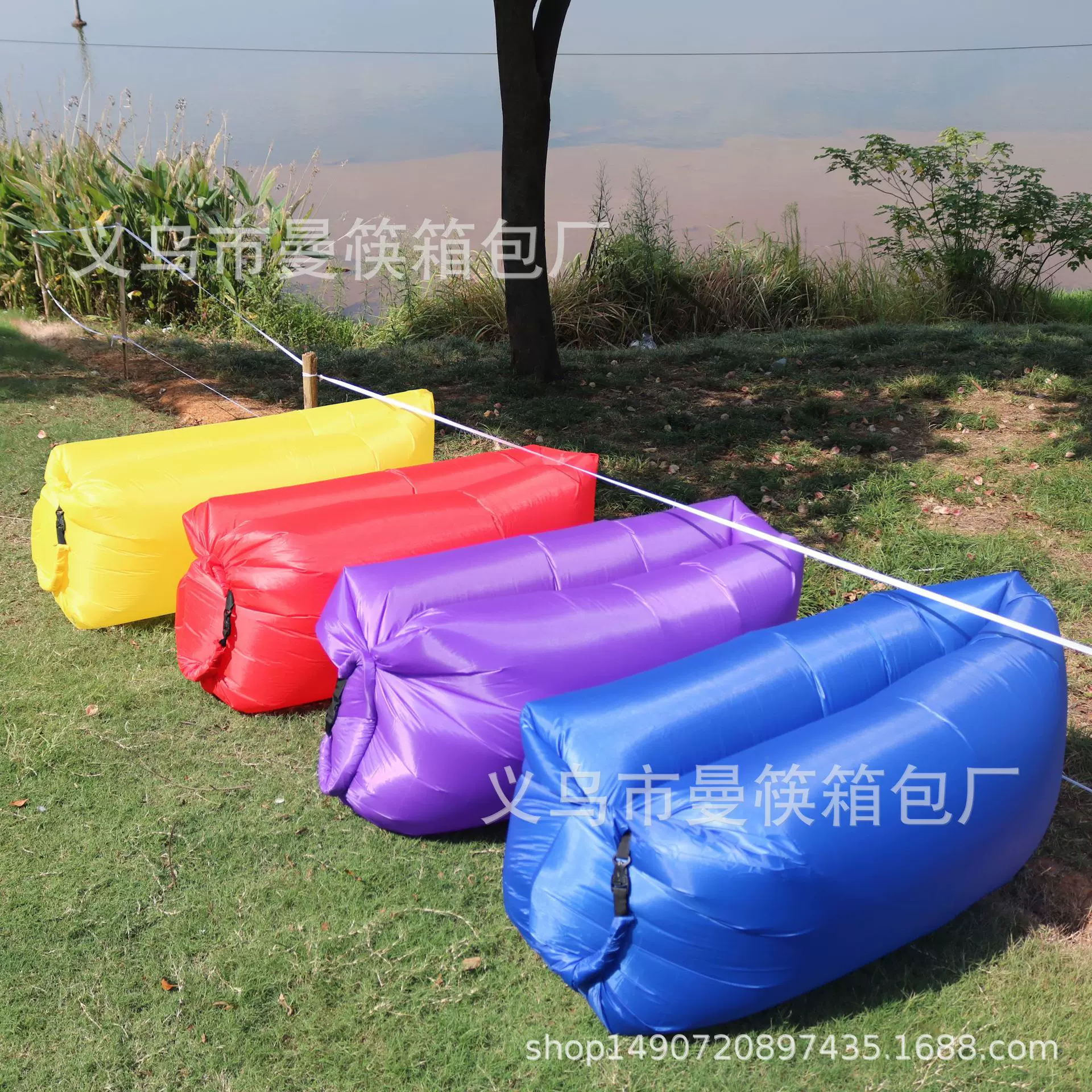 户外便携式懒人充气沙发水上沙滩草地公园空气床沙发玩具一件代发