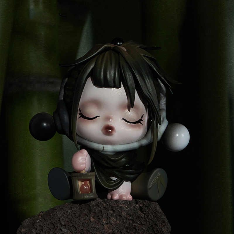 潮玩手办古风盲盒女生公仔墨梅系列桌面摆件新款批发泡泡玛特庭前|undefined