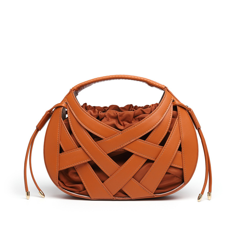 European and American Retro Cross-Woven Bags for Women 2026 New Fashion Hollow-Out Handbag with Inner Pocket Bird's Nest Handbag Crossbody Bag European and American Retro Cross-Woven Bags for Women 2026 New Fashion Hollow-Out Handbag with Inner Pocket Bird's Nest Handbag Crossbody Bag