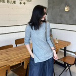 羊毛混纺毛针织衫女2025秋季新款薄款修身圆领高级慵懒感打底衫