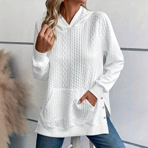 2025 eBay AliExpress Wish Bestselling Autumn/Winter New Plus Size Long Sleeve Solid Color Hooded Sweatshirt for Women