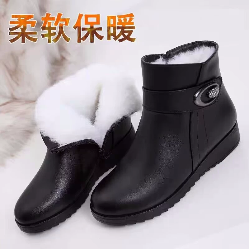 Ботинки Martens зимние универсальные утепленные с молнией для мамы — тёплая обувь, чёрный 35–41