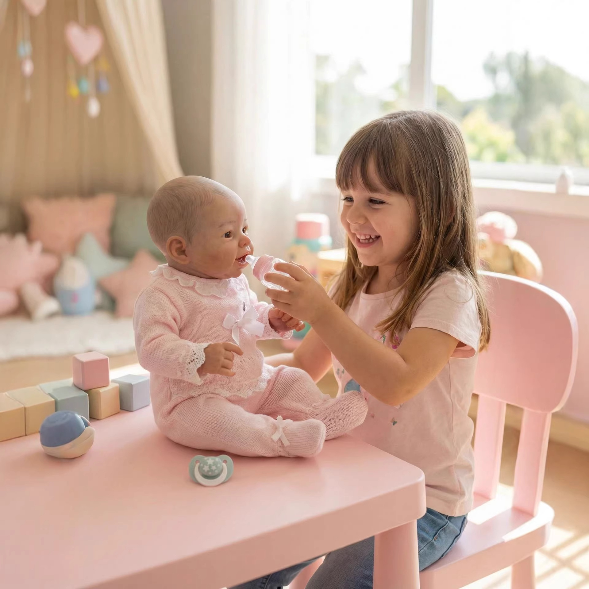 19 pulgadas arco blanco Emmy muñeca hecha a mano para regalos de vacaciones para niños