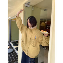 毛毛立领插肩袖棉服女冬季2026新款设计感休闲百搭外套