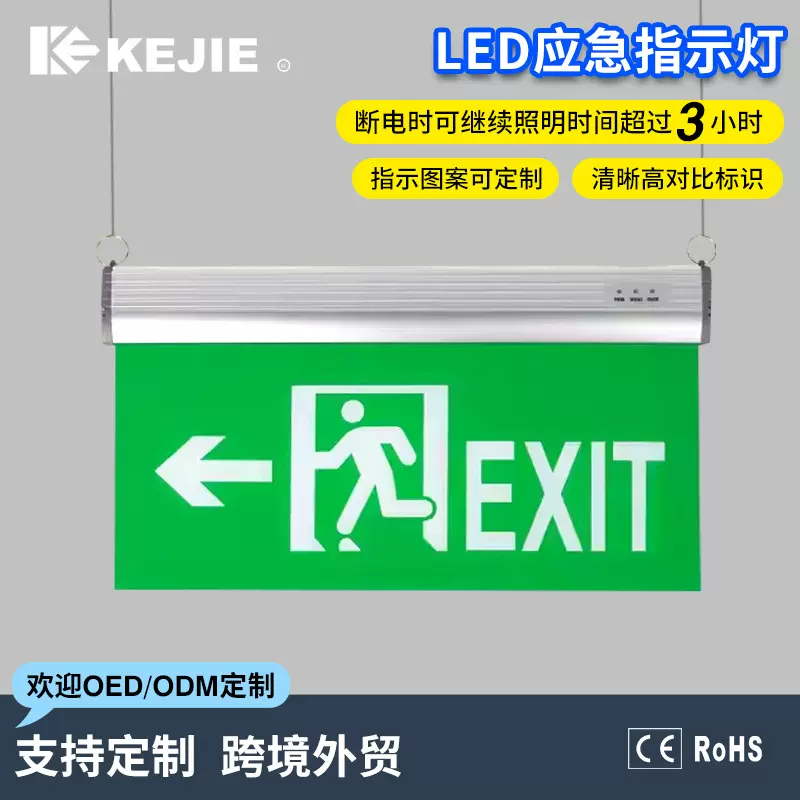 消防应急照明灯停电逃生标志指示牌led安全出口指示灯疏散指示牌