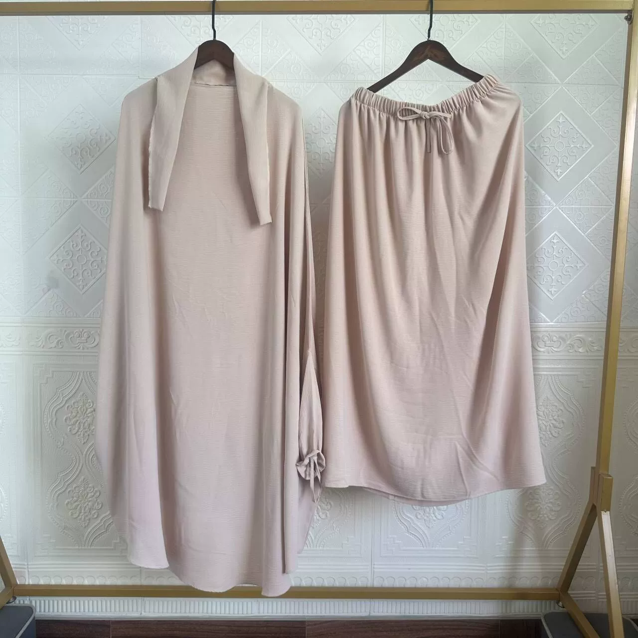 Set, long-sleeve, dress, European style, 2 piece set