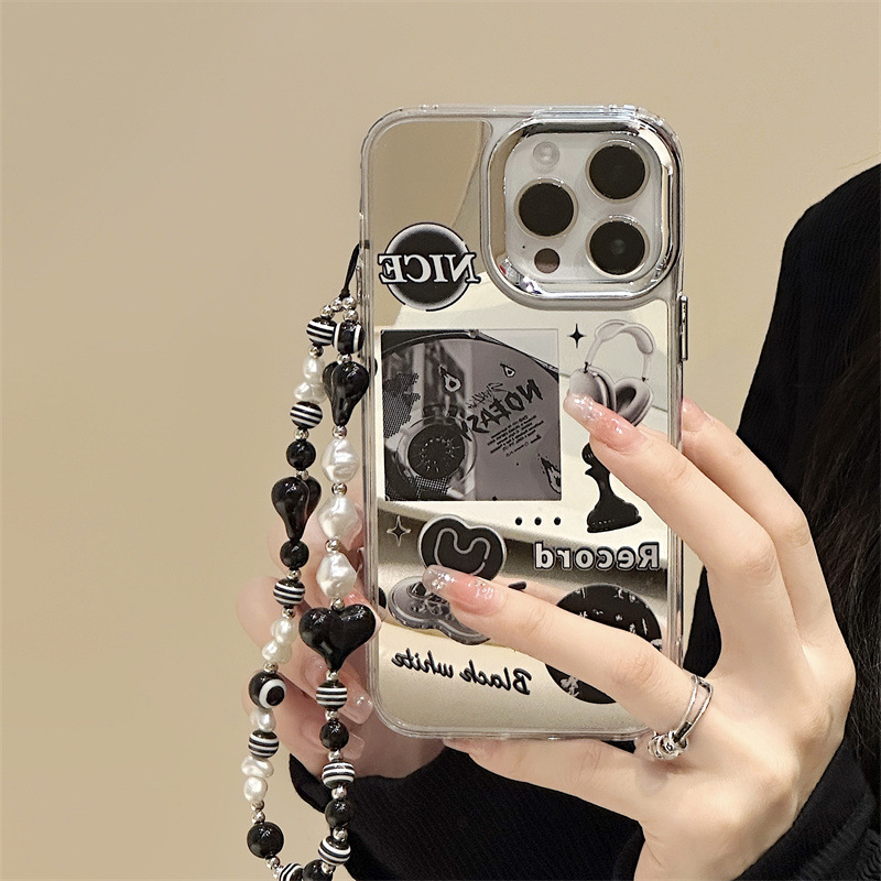 Coque iPhone Zhitai 14promax Miroir Trois en Un 13Pro Apple 11 Bracelet 12_voghion.com