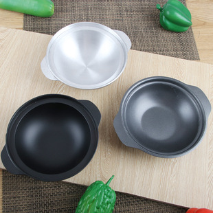 J^H Aluminum Alloy Hong Kong-Style Clay Pot Rice Cooker Dry Pot Household Flat-Bottomed Small Iron Pot Aluminum Casserole Small Hot Pot Pot