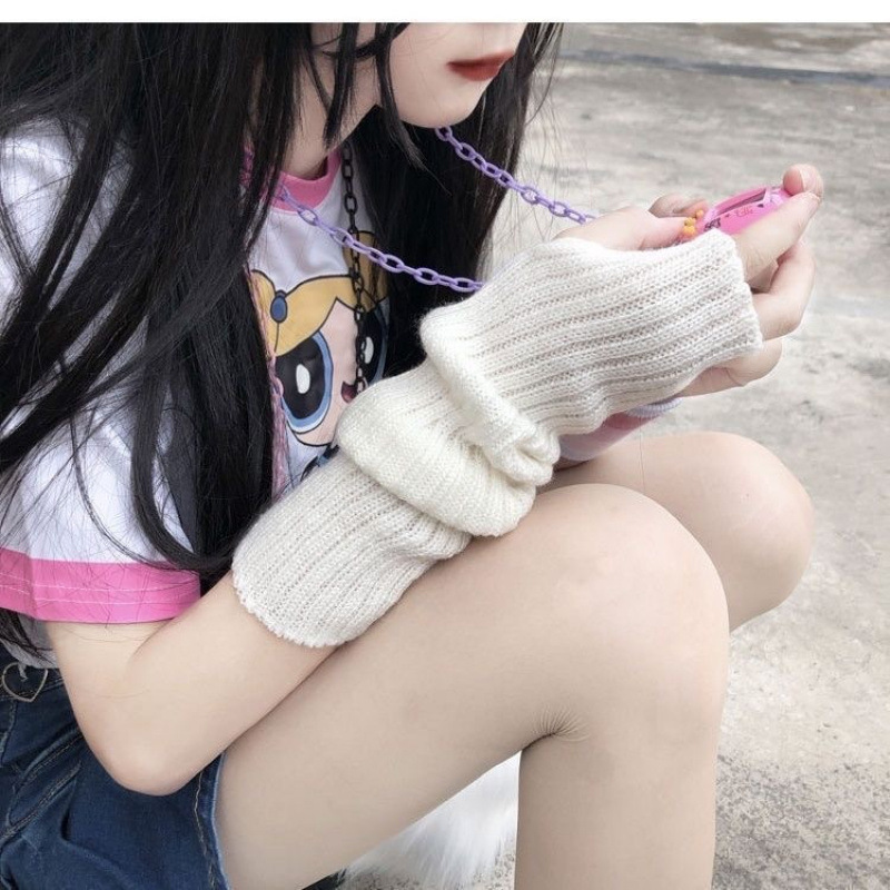 秋冬护腕女手腕新款百搭针织保暖袖套护胳膊肘少女潮流毛线假袖子